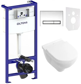 Set cadru încastrat cu buton și sigiliu Oltens Triberg 58300100, set Combi-Pack cu tablă Villeroy &amp; Boch O.Novo 5660HR01