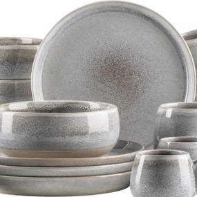 Mäser Set de vase pentru micul dejun 16 piese AQUATA – gri