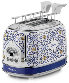 Prаjitor de pâine Ariete Capri 0155/0C, 810W, 2 felii, 3 funcтii, 6 trepte, Tava firimituri detasabila, Alb/Albastru