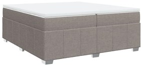 3285502 vidaXL Pat box spring cu saltea, gri taupe, 200x200 cm, textil