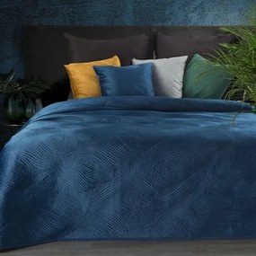 Cuvertură de pat matlasată de calitate în albastru închis Lăţime: 170 cm | Lungime: 210 cm