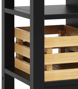 Insulă de bucătărie modernă cu laturi pliabile, Negru | Aosom Romania