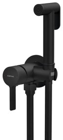 Baterie de bideu cu duș pentru instalare ascunsă Sapho ICONIC negru mat