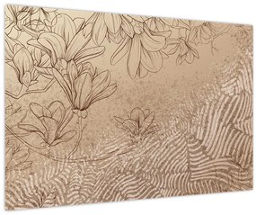 Tablou - Flori desenate (90x60 cm)