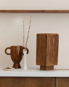 Veioza/Lampa Eco din Rafie, Panama octogon L, maro