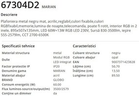 Plafoniera moderna LED RGB si telecomanda MARIAN