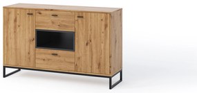 Comodă Oliver K2D2SZ (Stejar artisan + Negru mat). 1051816