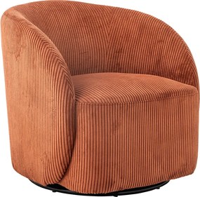 Fotoliu portocaliu wing cu tapițerie din catifea reiată Pradi – Bloomingville