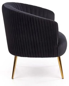 Fotoliu Crown, negru / auriu
