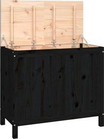 vidaXL Cutie de rufe, negru, 88,5x44x76 cm, lemn masiv de pin