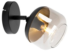 Spotlight de design negru cu auriu și sticlă fumurie - Kyan