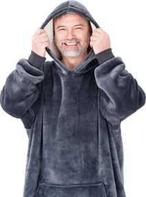 Hanorac din micropluș cu imitație blăniță 4Home Antracit, uni L - pentru bărbați