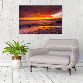 Tablou cu apus de soare la mare (90x60 cm)