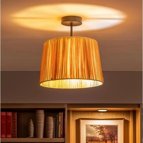 Brilagi - Lustră LED aplicată CERIA BOHO 1xE27/60W/230V Ø 30 cm negru/rafie
