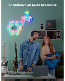 SET 10x corp de iluminat LED Govee Glide Hexa Pro LED Smart RGBIC Wi-Fi