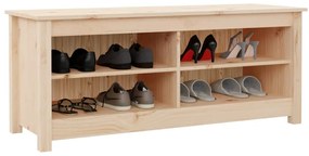 Banca pentru pantofi, 110x38x45,5 cm, lemn masiv de pin 1, Maro, 110 x 38 x 45.5 cm
