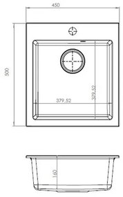 Chiuvetă de bucătărie ALVEUS 1133431 CORTINA 50x45 cm bej