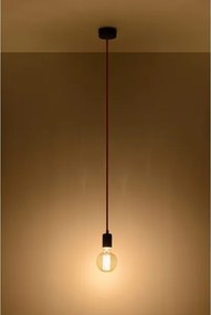 Lustră pe cablu EDISON 1xE27/60W/230V roșie-neagră