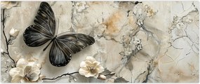 Tablou - Marmură de fundal cu fluturi (120x50 cm)