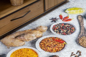 ANDRE 3343 covor lavabil Condimente, bucatarie, anti-alunecare - argint / bej