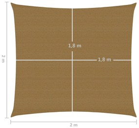 Panza parasolar, gri taupe, 2 x 2 m, HDPE, 160 g m   Gri taupe, 2 x 2 m