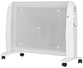 HOMCOM Încălzitor Electric 1000W/2000W Radiator din Mica cu 2 Niveluri de Putere pentru 15-20m² 79x27x54 cm Alb | Aosom Romania