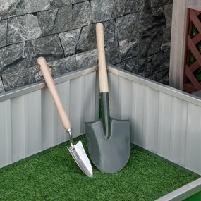 Outsunny Pătrat de grădină de grădină modulabil, montare fără unelte, mănuși incluse 174 x 90 x 30 cm oțel galvanizat verde | Aosom Romania