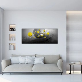 Tablou - bile abstracte galbene (120x50 cm), în 40 de alte dimensiuni noi