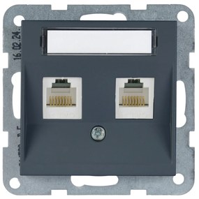 Priza dubla internet cat 5E, IP20, Night, Panasonic Karre Plus 55 Soft Touch