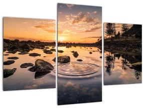 Tablou - Suprafața apei la apus de soare (90x60 cm)