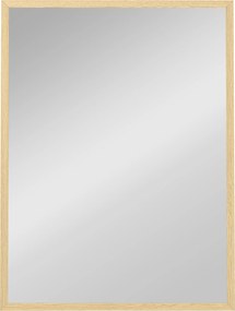 HOMCOM Oglindă de perete dreptunghiulară 80 x 60 cm, ramă din lemn natural, ideală pentru baie, living sau dormitor | Aosom Romania