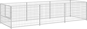 vidaXL Padoc pentru câini, argintiu, 3 m², oțel