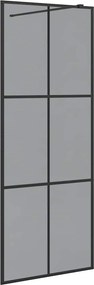 vidaXL Zid de duș walk-in Negru 80 x 195 cm sticlă securizată