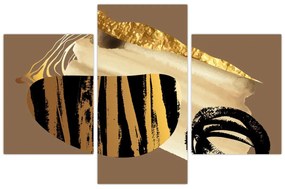 Tablou - Abstracție maro auriu N⁰2 (90x60 cm)