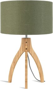 Lampa de masa cu trepied, realizata din materiale naturale, durabile si ecologice, Annapurna verde