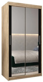 Dulap de haine 100 cm Toki 3 (stejar sonoma + negru mat). 1065053