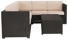 Set de gradina din rattan, 3 piese, maro bej, RODEN