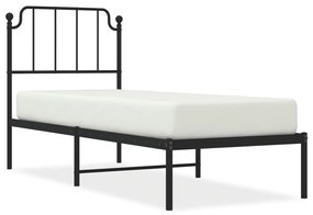 373878 vidaXL Cadru de pat metalic cu tăblie, negru, 80x200 cm