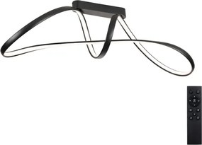 Brilagi-LED Lustră aplicată dimmabilă TWISTER LED/60W/230V 3000-6000K neagră + telecomandă