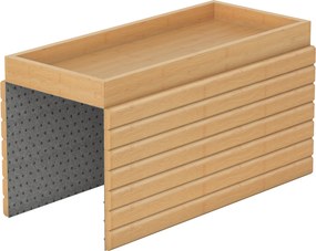 Tavă HOMCOM pentru brațul canapelei din bambus, Tapițerie flexibilă cu tavă, Culoare lemn | Aosom Romania