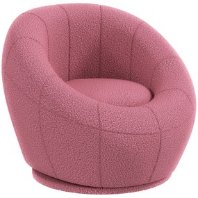 HOMCOM Fotoliu Modern Rotund pentru Copii, Fotoliu de Pluș cu Căptușeală Groasă, 60x56x48 cm, Roz | Aosom Romania