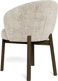 MAZZONI EXPORT DEBORA Bej (țesătură Juto 4)/cadru stejar afumat (nuanță de nuc) - SCAUN DE LEMN ADÂNC PENTRU LIVING SUFRAGERIE BIROU