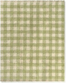 Covor pentru copii verde lavabil/țesut manual din bumbac 90x120 cm Vichy – Lorena Canals