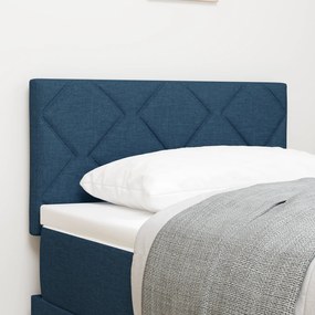 vidaXL Tăblie cap cu lumini cu bandă LED albastru 180 cm țesătură