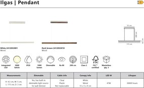 Lustra LED suspendata design scandinav Ilgas lemn maro