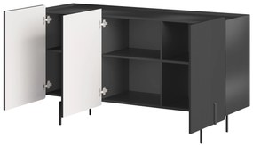 Comodă Malmi 150 cm - negru mat / picioare negre