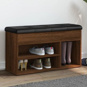 vidaXL Bancă de pantofi, stejar maro, 82x32x45,5 cm, lemn prelucrat