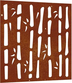 vidaXL Decor perete de grădină 55x55 cm design bambus oțel Corten