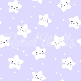 Fototapet, Cute Stars, Lilac, Rebel Walls