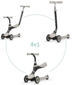 QPlay - Trotinetă pentru copii SEMA 4 în 1, bej